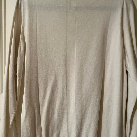 Talbots NWT Cream Cotton Blend Long-Sleeve V-Neck Sweater Size 1XP - Picture 5 of 9